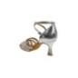 035-087-013 - Chaussures de danse argentée et résille, talon 6,5cm - Diamant