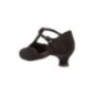 053-014-001- Chaussures de danse pieds larges en nubuck noir, talons 4,2 cm - Diamant