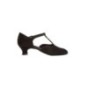 053-014-001- Chaussures de danse pieds larges en nubuck noir, talons 4,2 cm - Diamant