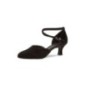 058-068-001 - Chaussures de danse fermées en nubuck noir, talons de 5cm - Diamant
