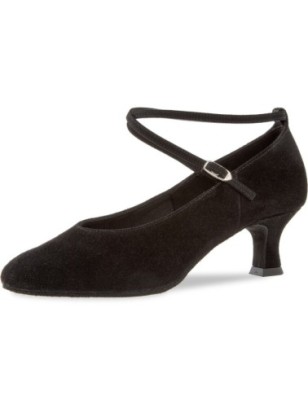 075-068-001 - Chaussures de danse standard en nubuck noir, talons de 5 cm - Diamant