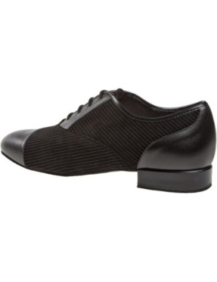 077-075-165 - Chaussures de danse en cuir et nubuck noir talons 2cm - Diamant