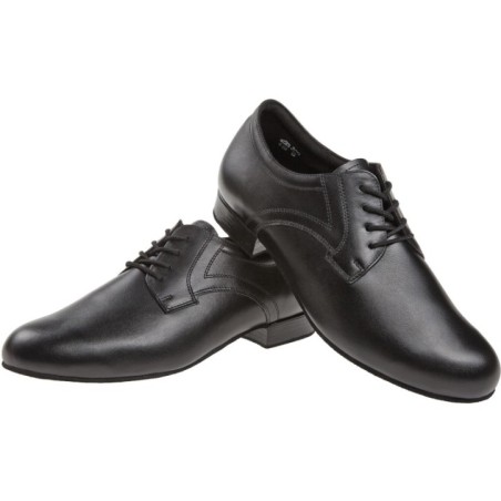 085-026-028 - Chaussures de danse pieds extra larges en cuir noir, talons de 2cm - Diamant