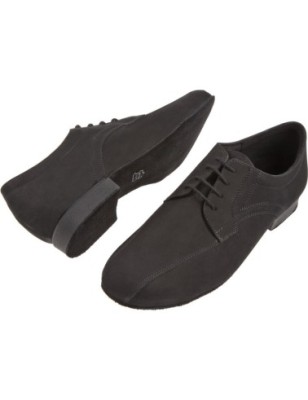 094-025-448 - Chaussures de danse pieds larges en nubuck noir, talons de 2 cm - Diamant