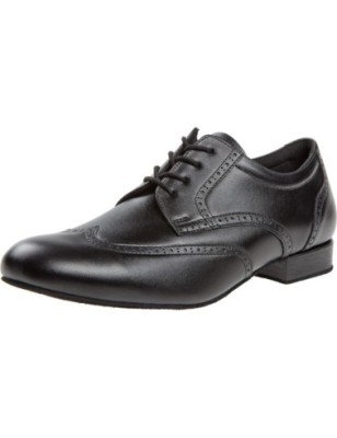 099-025-028 - Chaussures de danse en cuir noir avec motif talons 2cm - Diamant