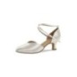 105-068-092 - Chaussures de danse fermées en V en satin blanc à talons 5cm - Diamant