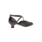 107-013-034 - Chaussures de danse en V en cuir noir, semelle confort à talon 4,2 cm - Diamant