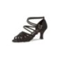 108-060-040 - Chaussures danses latines en simili nubuck noir, talons 6,5cm - Diamant