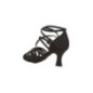 108-060-040 - Chaussures danses latines en simili nubuck noir, talons 6,5cm - Diamant