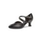 113-009-034 - Chaussures de danse en V et cuir noir à talons de bobine de 5,5cm - Diamant