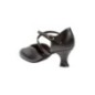 113-009-034 - Chaussures de danse en V et cuir noir à talons de bobine de 5,5cm - Diamant