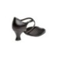 113-009-034 - Chaussures de danse en V et cuir noir à talons de bobine de 5,5cm - Diamant