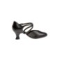 113-009-034 - Chaussures de danse en V et cuir noir à talons de bobine de 5,5cm - Diamant