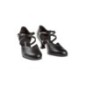 113-009-034 - Chaussures de danse en V et cuir noir à talons de bobine de 5,5cm - Diamant