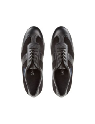 123-225-070 - Sneakers de danse homme pour pieds larges en cuir à semelle suede talon de 2,5cm - Diamant