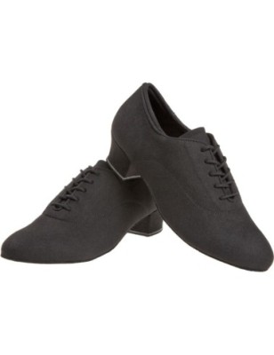140-034-335-A - Chaussures de danse semelle confort en microfibre noire à talon 3,7cm - Diamant