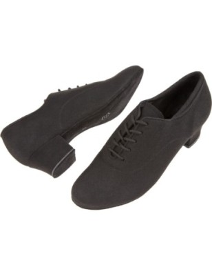 140-034-335-A - Chaussures de danse semelle confort en microfibre noire à talon 3,7cm - Diamant