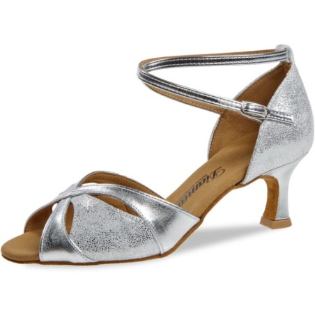 141-077-463 - Chaussures de danse argentées, talons de 5cm - Diamant
