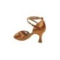 141-087-379 - Chaussures de danses latines en satin tan, talons flare 6,5cm - Diamant