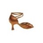 141-087-379 - Chaussures de danses latines en satin tan, talons flare 6,5cm - Diamant