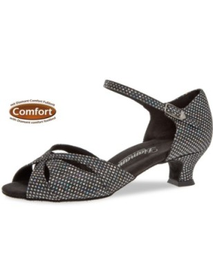 144-011-183 - Chaussures de danse semelle confort en toile pailletée à talons 4,2cm - Diamant