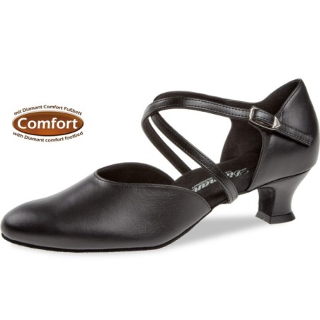 148-112-034 - Chaussures de danse en cuir pieds larges, semelle confort à talons 4,2 cm - Diamant