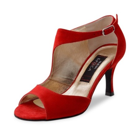Linea - Chaussures de danse en nubuck rouge pour femme - Nueva Epoca