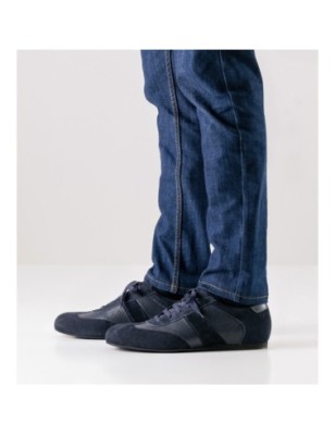 Bari 28061 - Baskets de danse en nubuck noir ou bleu ou bordeaux et cuir perforé pour homme - Werner Kern