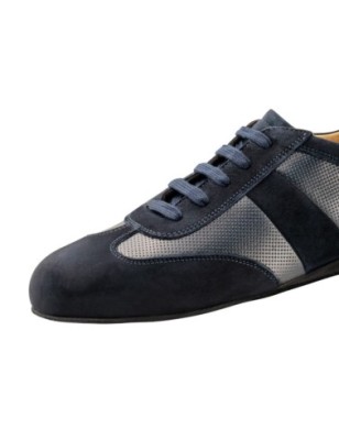 Bari 28061 - Baskets de danse en nubuck noir ou bleu ou bordeaux et cuir perforé pour homme - Werner Kern