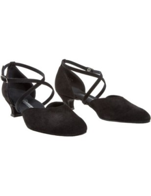 048-112-001 - Chaussures de danse en nubuck noir à bouts fermés - Diamant