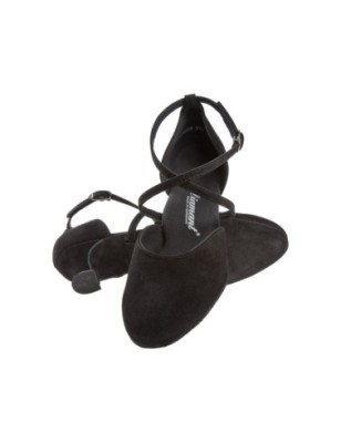 048-112-001 - Chaussures de danse en nubuck noir à bouts fermés - Diamant