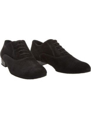 180-025-001 - Chaussures de danse en nubuck noir pour homme talon de 2cm- Diamant