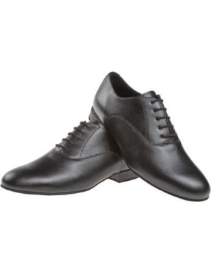 180-075-028 - Chaussures de danse en cuir noir pour homme talon de 2cm- Diamant