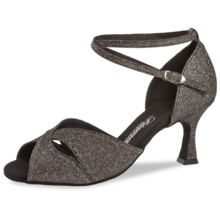 181-087-510 - Chaussures de danse latine en tissu effet pailleté bronze talon de 6,5cm- Diamant