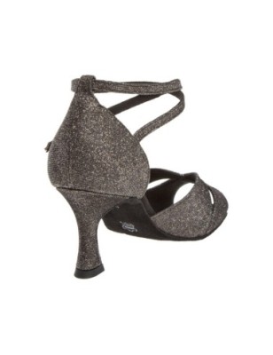 181-087-510 - Chaussures de danse latine en tissu effet pailleté bronze talon de 6,5cm- Diamant