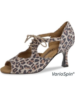 190-087-329-V - Chaussures de danse motif léopard talon de 6,5cm semelle Variospin - Diamant