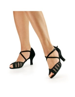 Adline 569-60 - Chaussures de danse velours noir et résille - Anna Kern