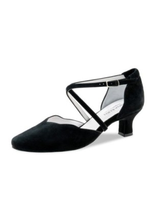 Denise 572-50 - Chaussures de danse fermées coupe V en daim noir - Anna Kern