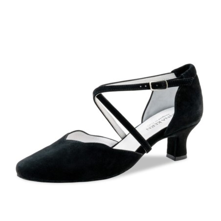 Denise 572-50 - Chaussures de danse fermées coupe V en daim noir - Anna Kern