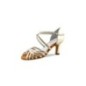 Jolie 598-60 - Chaussures de danse ouvertes en cuir doré - Anna Kern