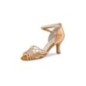 Dorette 700-60 - Chaussures de danse satin bronze et avant décoré en strass - Anna Kern