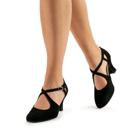 Gala - Chaussures de danse à talons carrés pour femme en nubuck noir - Werner Kern
