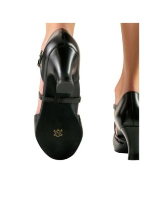 Layla - Chaussures de danse avec attache ajustable en cuir noir - Werner Kern