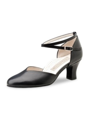 Kyra - Chaussures de danse pour femme en cuir noir avec coupe en V - Werner Kern
