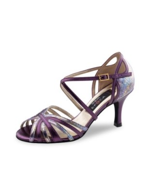 Camelia -  Chaussures de danse cuir chevreau violet - Nueva epoca