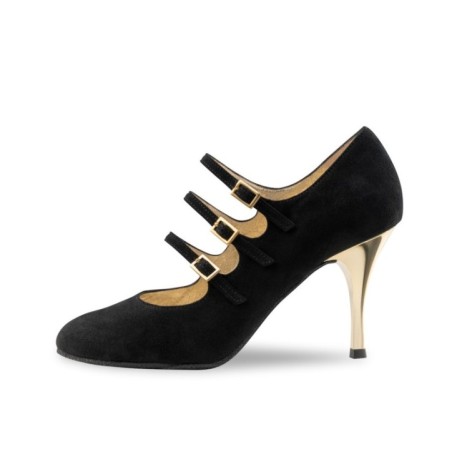 Jacinta - Chaussures de danse en velours noir - Nueva epoca