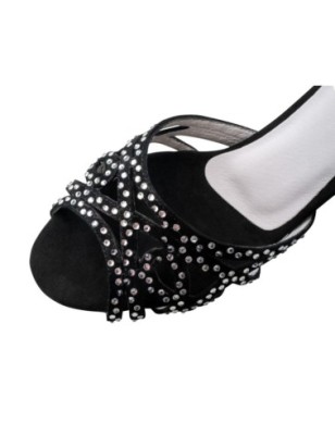 Clemence 960-50 - Chaussure de danse en velours noir à strass - Anna kern