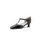 Celine - Chaussures de danse fermées en cuir noir et brides T - Werner Kern