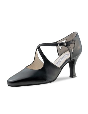 Ines65 - Chaussures de danse à talons 6.5 cm en cuir nappa noir ou rouge - Werner Kern