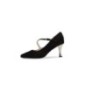 Sarah - Chaussures de danse en daim noir à talons effet bois - Werner Kern